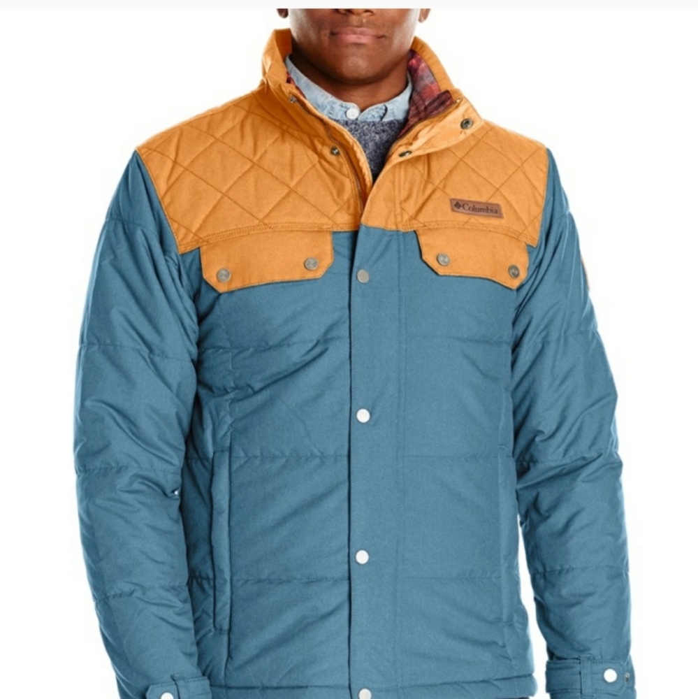 Columbia Men's Size XL Ridgestone gold blue puffer jacket water resistant